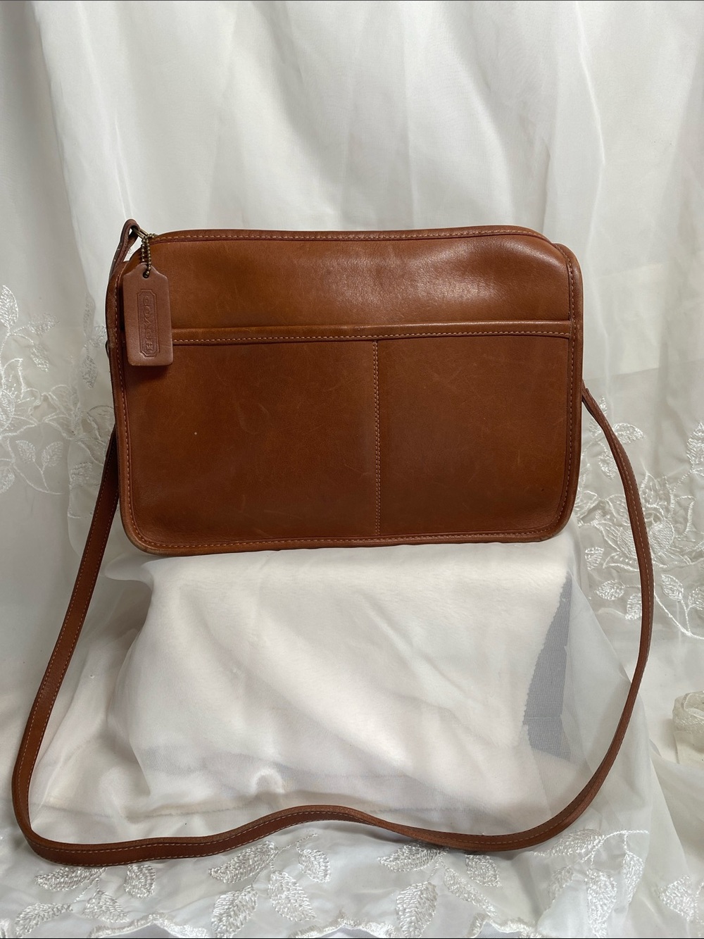 Vintage Coach Companion Brown Leather Messenger Crossbody Bag